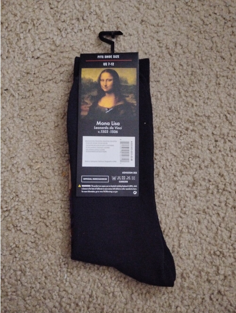Artist Series Mona Lisa Crew Socks - Picture 2 of 2